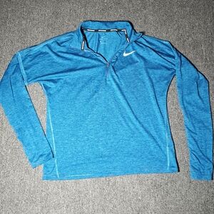 Nike Pullover Mens M Blue Dri-FIT Running Quarter Zip Mock Neck Training